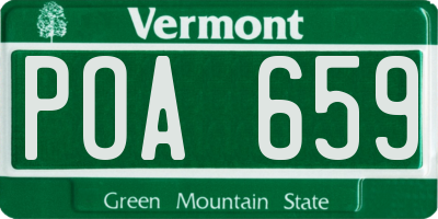 VT license plate POA659
