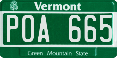 VT license plate POA665
