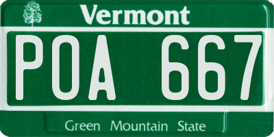 VT license plate POA667