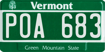 VT license plate POA683