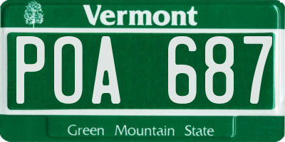 VT license plate POA687