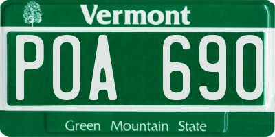 VT license plate POA690