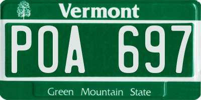 VT license plate POA697