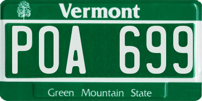 VT license plate POA699