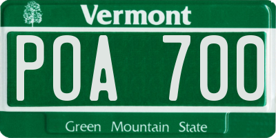 VT license plate POA700