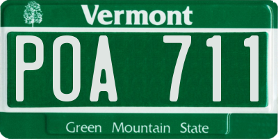 VT license plate POA711