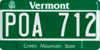 VT license plate POA712