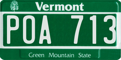 VT license plate POA713