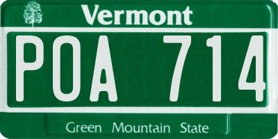 VT license plate POA714