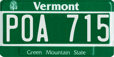 VT license plate POA715