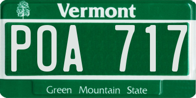 VT license plate POA717