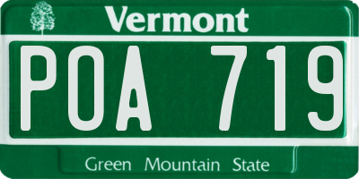VT license plate POA719