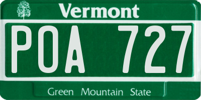 VT license plate POA727