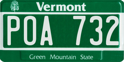 VT license plate POA732
