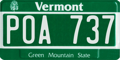 VT license plate POA737