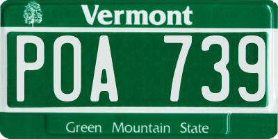 VT license plate POA739