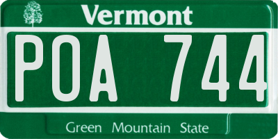 VT license plate POA744