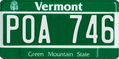 VT license plate POA746