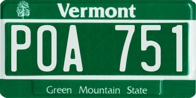 VT license plate POA751