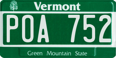 VT license plate POA752
