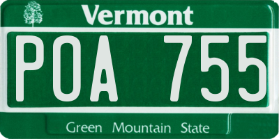 VT license plate POA755