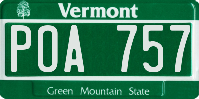 VT license plate POA757
