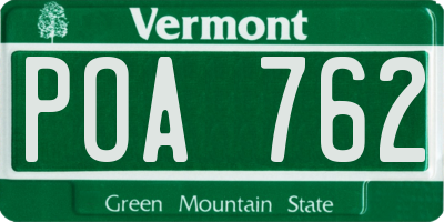 VT license plate POA762