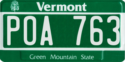 VT license plate POA763