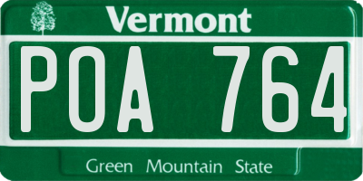 VT license plate POA764