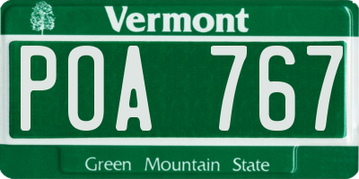 VT license plate POA767
