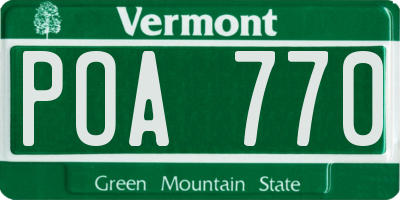 VT license plate POA770