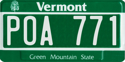 VT license plate POA771