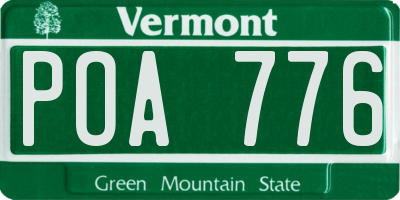 VT license plate POA776