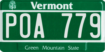 VT license plate POA779