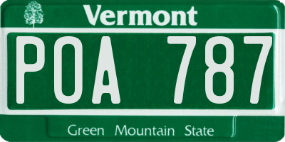 VT license plate POA787