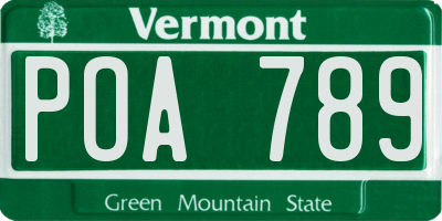 VT license plate POA789