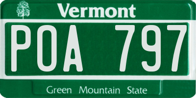 VT license plate POA797