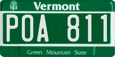 VT license plate POA811