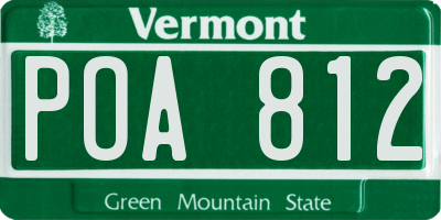VT license plate POA812