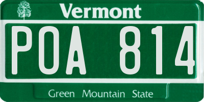 VT license plate POA814