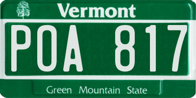 VT license plate POA817