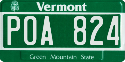 VT license plate POA824