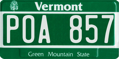 VT license plate POA857