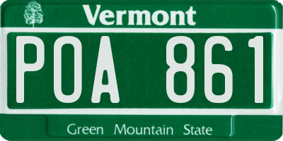 VT license plate POA861