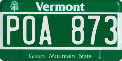 VT license plate POA873