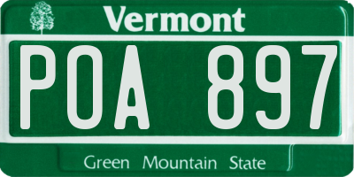 VT license plate POA897