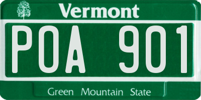 VT license plate POA901