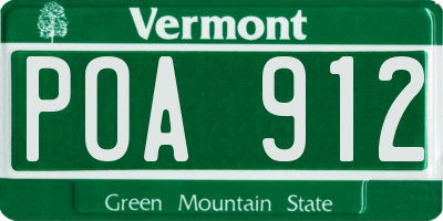 VT license plate POA912