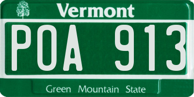 VT license plate POA913