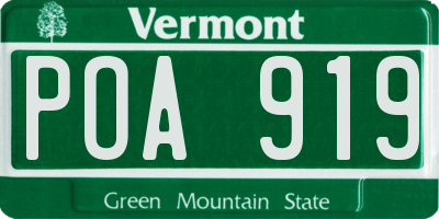 VT license plate POA919